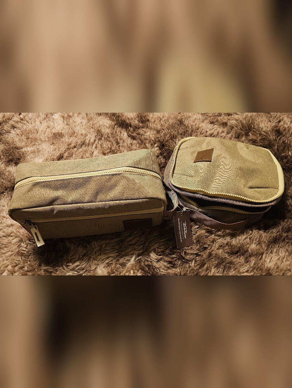 Bella Russo Tan Toiletry & Tech Case Set